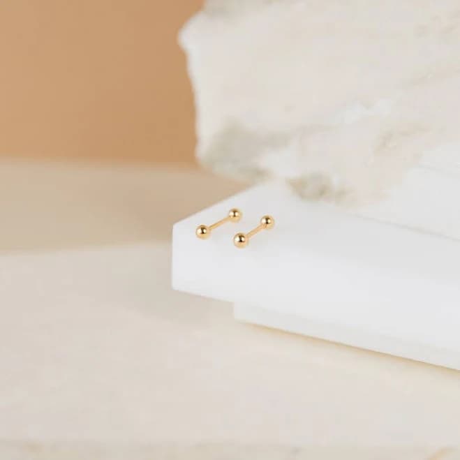 Caitlyn Minimalist Nora 18K Gold Stud Earrings