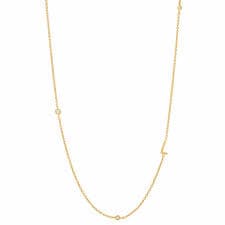 TAI JEWELRY | Sideways Initial Gold Necklace With CZ Accents