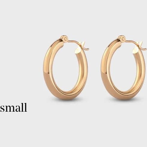 14K White Gold Clear Cut Hoops