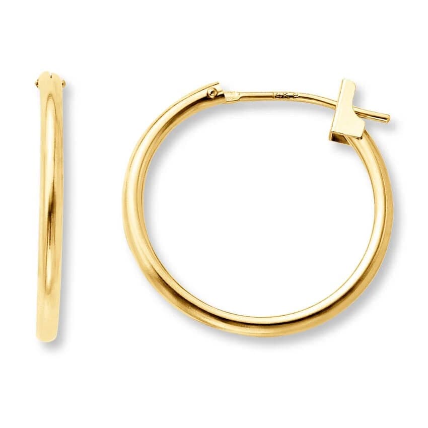 14K Yellow Gold Hoop Earrings