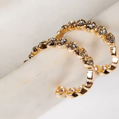 DressUp Rhinestone Heart Hoop Earrings