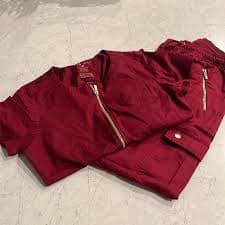 Jaanuu | Other | Xs Jaanuu Burgundy With Gold Buttons And Zippers Scrub Set Good Condition Worn | Poshmark
