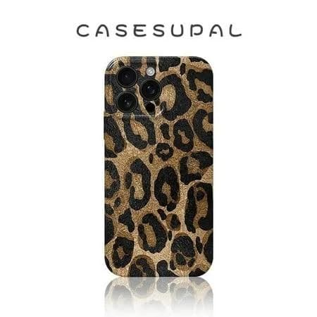 Phone Case for iPhone 13 Pro, Brown Cheetah Print Leopard Phone Case, Retro Trendy Luxury Shockproof Bumper Protective, Full Camera Lens Anti-Drop