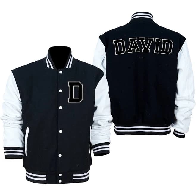 Personalized Embroidered Wool and Leather Letterman Jacket