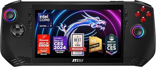 Claw A1M PC Gaming Handheld: Intel Ultra 7-155H, 7" FHD 120Hz Display, 16GB LPDDR5, 1TB NVMe SSD, SD Card Reader, Thunderbolt 4, Win 11 Home: Black 229US