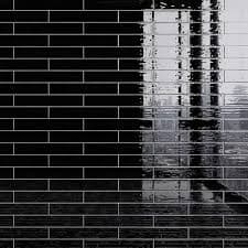 MOLOVO Nova Black 1.97 in. x 11.81 in. Polished Ceramic Subway Wall Tile (5.38 sq. ft./Case) NOV-BLAC-S212 - The Home Depot