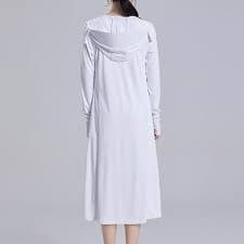 GaThRRgYP Basic Womens Full-Zip Hoodie,Woman Casual Solid Sports Hooded Long Sleeve Zipper Sun-proof High Elastic Knee Length Sun Proof Clothing White L - Walmart.com