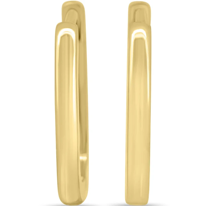 cullen jewellery Tiffany Elongated Oval Hoop Earrings — 14k