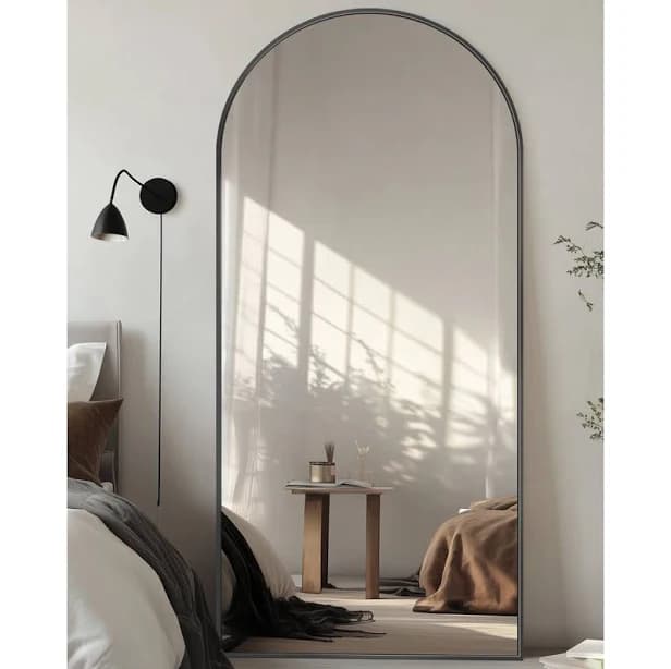 Ebern Designs Arched Floor Mirror