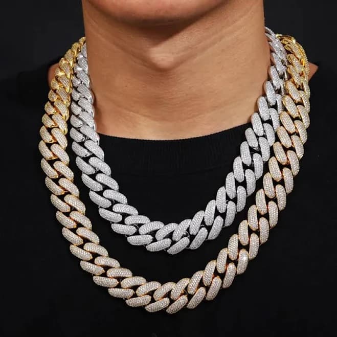 14K Gold Iced Heavy Cuban 4 Rows