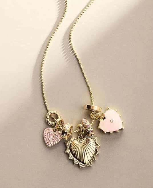 BaubleBar Women's Juno Cluster Heart Charm Necklace
