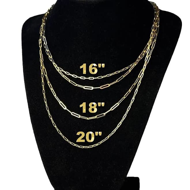 14K Gold Plated 925 Sterling Silver Paperclip Chain
