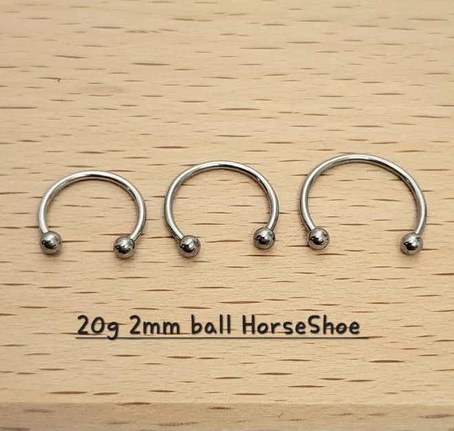 20g Silver Ball Horseshoe Septum Ring