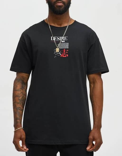 Fashion Nova Men's Desire Harmony Short Sleeve Tee Shirt