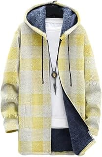 Oversized Full Zip Hoodie for Men Sherpa Fleece Lined Jacket with Hood Soft Warm Winter Coat with Pockets