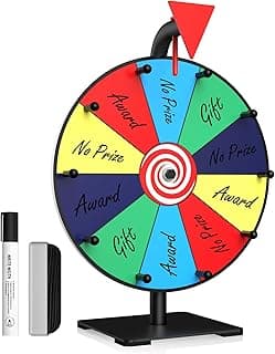 Facilife Spinning Wheel - 12 Inch Color Prize Wheel with Stand, Table Spinner for Trade Shows, Carnivals & Home Games