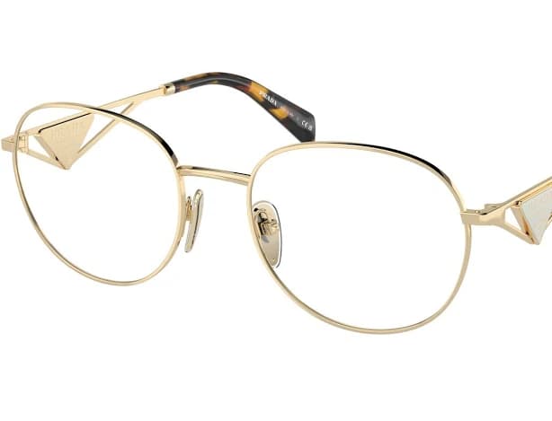 Prada VPRA50V Glasses (Gold - Round - Women)
