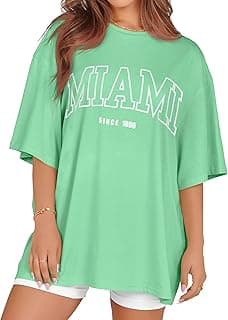 Oversized Tshirts for Women Summer Short Sleeve Round Neck Graphic Tee Shirt