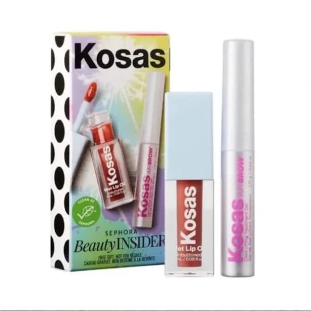 Kosas Makeup Wet Lip Oil Plumping Treatment Gloss And Air Brow Gel Set