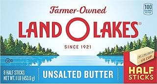 Unsalted Butter in Half Sticks, Made with Sweet Cream, 8 half sticks, 1 lb pack