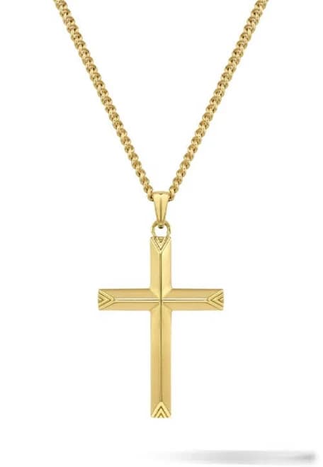 Vincero Men's 14k Gold Cross Pendant Necklace