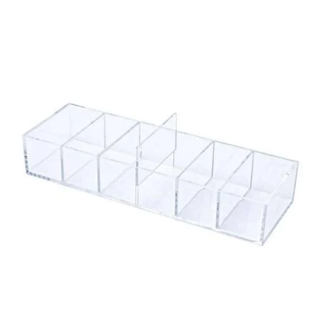 Clear Drawer Organizer 6-Section Desk Compartment Acrylic Tray Holder for Storage Cards Notepads Office Accessories Supplies (Small), Size: Small