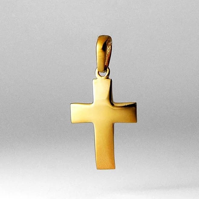 Charlie & Co. Jewelry Gold Dainty Shiny Cross Pendant
