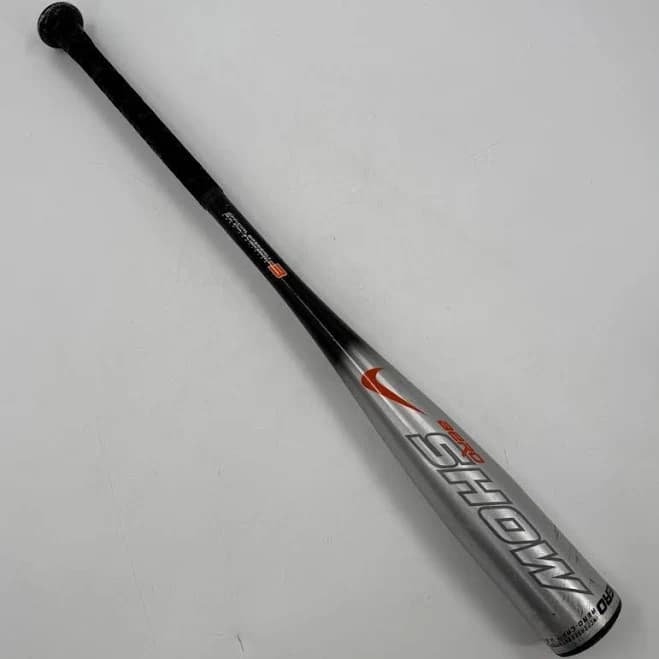 Nike Aero Show Youth Baseball Bat, 30in/27oz, Silver & Black