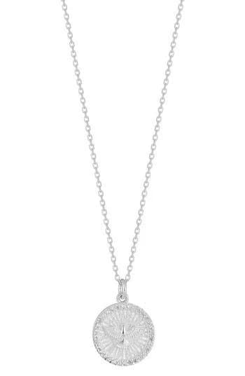 SPHERA MILANO 14K Gold Vermeil CZ Coin Pendant Necklace