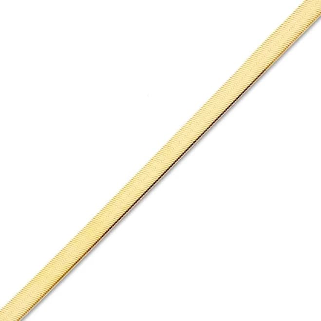 10K Yellow Gold Herringbone Chain Necklace, 20"