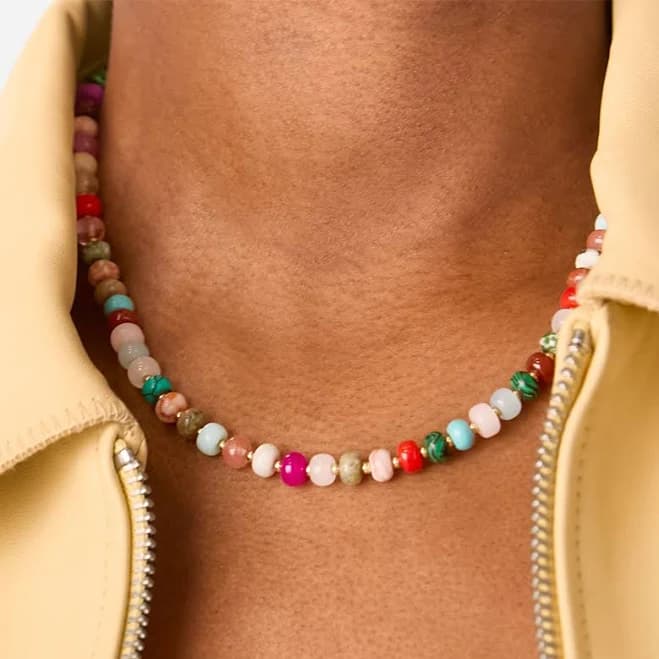 Whistles Women's Beaded Brass Necklace
