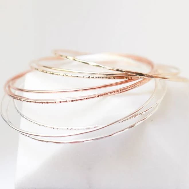 14K Gold Filled Minimalist Bangle Bracelets