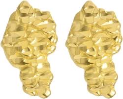 Hip Hop Rapper Nugget 925 Silver in Gold Plated Screw Back Earrings SHS 654 G - Walmart Business Supplies