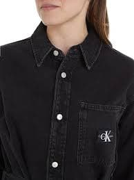 Calvin Klein Jeans Denim Utility Shirt Dress with Belt Denim Dresses Women, Denim Black : Amazon.com.be: Fashion
