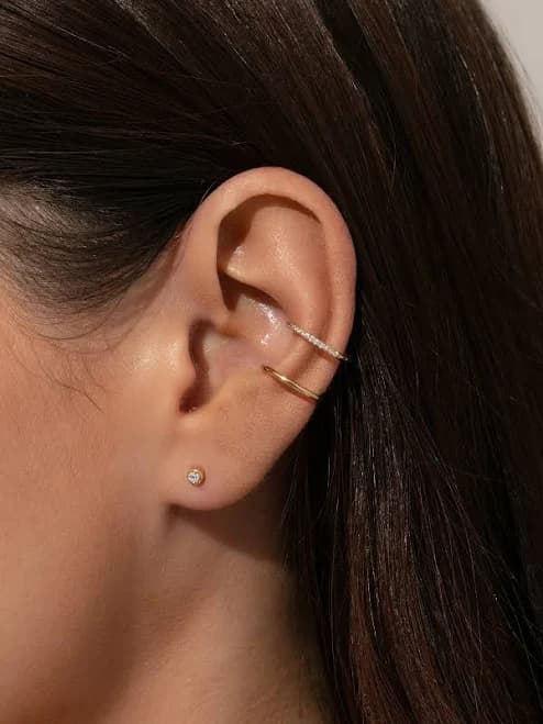 Uncommon James 14k Gold-Plated Simple Shine Double Cuff Earrings