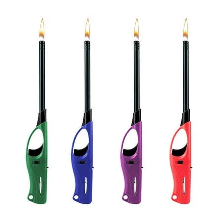 4 Pack Multipurpose Extended Long Gas Lighter Wand Refillable Kitchen Fireplace Pilot Light DIY BBQ Grill