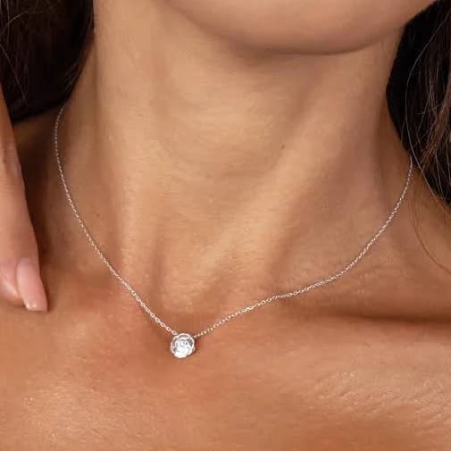 Dainty Sterling Silver Rose Pendant Necklace