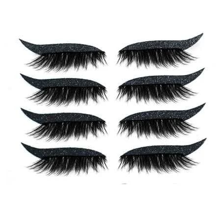 Reusable Eyeliner Stickers With Eyelashes, Glitter Self Adhesive False Eyelashes, Waterproof Eyeliner Sticker, Clearance, Adult Unisex