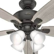 Hunter Amberlin 52 in. Indoor New Bronze LED Ceiling Fan with Light Kit 53215 - The Home Depot