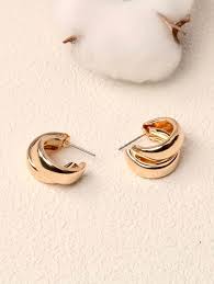 Vintage & Luxurious Metallic Circle Hoop Earrings Suitable For Daily Wear | SHEIN USA