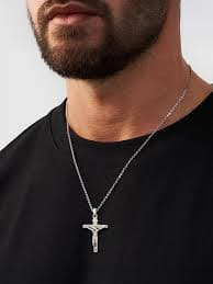 U7 Crucifix Cross Necklace 925 Sterling Silver Crucifix Necklace Cross Pendant for Women Men | Amazon.com