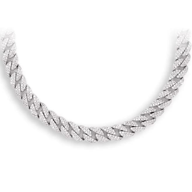 14K Solid Gold Diamond Cuban Link Chain