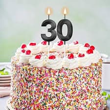 Amazon.com: Birthday Candles Numeral Candles Cake Topper Decoration for Birthday Party Wedding Anniversary Celebration Supplies(Black,30th) : Home & Kitchen