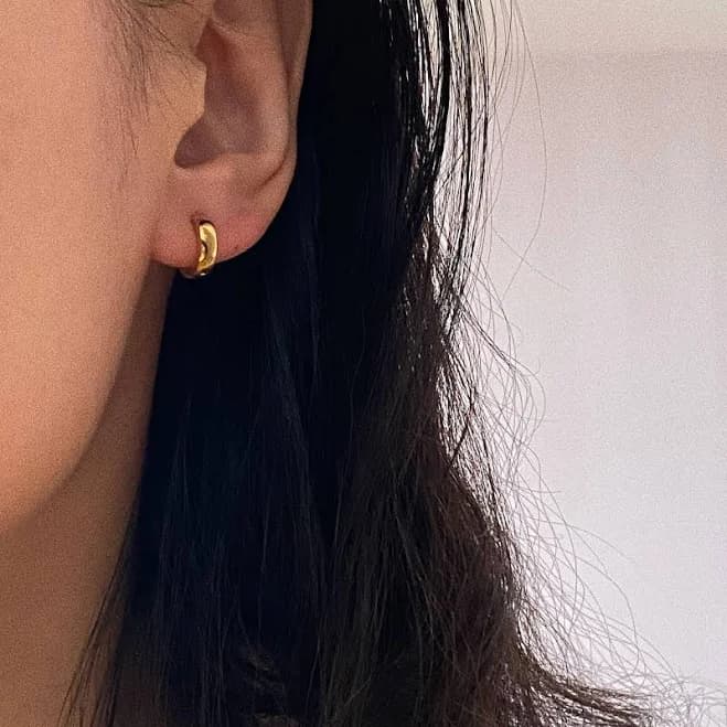 18K Gold Chunky Hoops