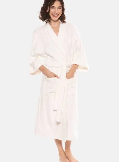 Blair Womens Cotton Terry Cloth Bathrobe Shawl Collar Velour Spa Robe