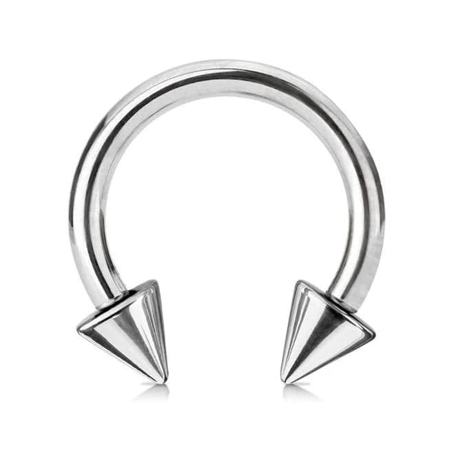 316L Stainless Steel Horseshoe Circular Barbell with Spike Ends