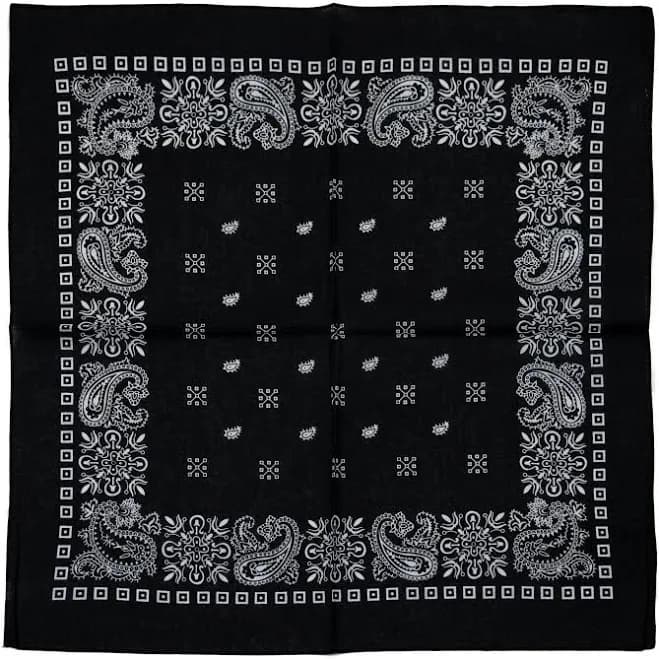 Paisley Cotton Bandanna Black