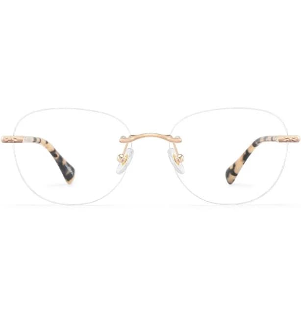 Zeelool Jennifer Pink Gold Round Prescription Glasses
