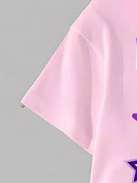 SHEIN 2pcs/Set Young Girl Casual Fashionable Creative Personalized Refreshing Minimalist Cute Virtual Girl Group Cartoon Character Colorful Star Moon Diamond Heart Gradient Print Short T-Shirt And Leggings Outfit, Comfortable Daily Wear, Suitable