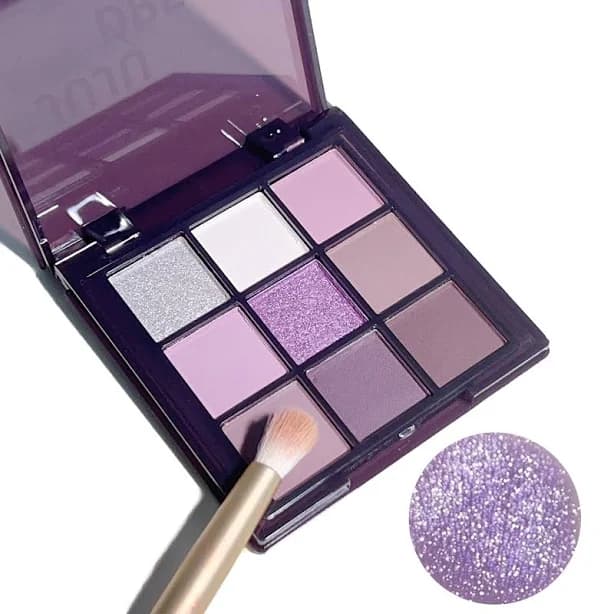 JUJU Dream 9-Shade Eyeshadow Palette - Purple, Gray, Purple eyeshadow, Eye shadow palette, Purple eyeshadow palette, White & Smoky Shades in Matte &